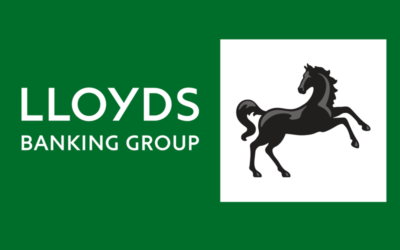 Lloyd's Banking Group logo - White text on a gren background, with a logo of a black horse on the right hand side.